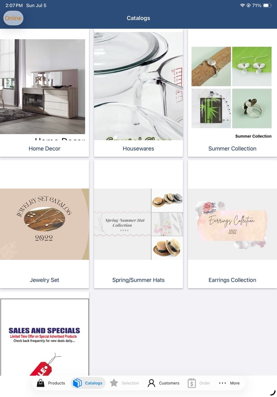 Visual catalogs & line sheets